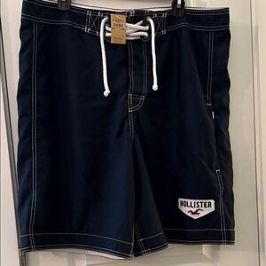 Hollister Men's Dark Blue Board Shorts